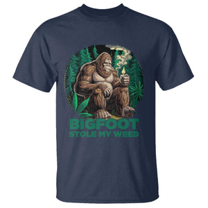 Funny Sasquatch Marijuana T Shirt Bigfoot Stole My Weed Vintage 420 TS02 Navy Print Your Wear