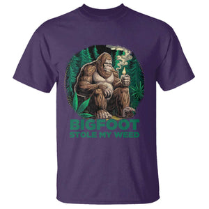 Funny Sasquatch Marijuana T Shirt Bigfoot Stole My Weed Vintage 420 TS02 Purple Print Your Wear