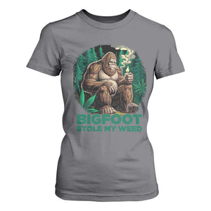 Funny Sasquatch Marijuana T Shirt For Women Bigfoot Stole My Weed Vintage 420 TS02 Charcoal Print Your Wear