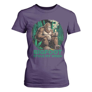 Funny Sasquatch Marijuana T Shirt For Women Bigfoot Stole My Weed Vintage 420 TS02 Purple Print Your Wear
