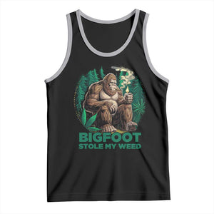 Funny Sasquatch Marijuana Tank Top Bigfoot Stole My Weed Vintage 420 TS02 Black Athletic Heather Print Your Wear