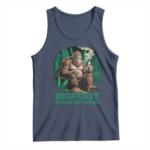 Funny Sasquatch Marijuana Tank Top Bigfoot Stole My Weed Vintage 420 TS02 Navy Print Your Wear