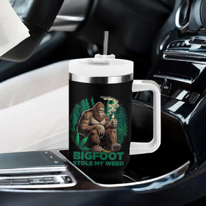 Funny Sasquatch Marijuana Tumbler With Handle Bigfoot Stole My Weed Vintage 420 TS02 Print Your Wear