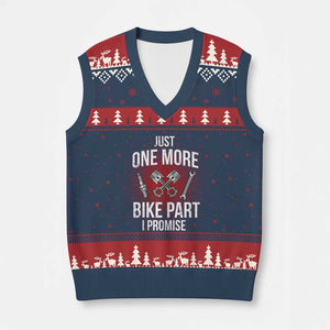 Funny Biker V-Neck Knit Sweater Vest One More Bike Part Motorcycle Mechanic TS02 Navy Red Print Your Wear
