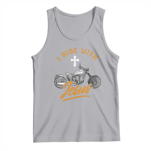 Christian Biker Tank Top I Ride With Jesus Faith Motorcycle TS02 Athletic Heather Print Your Wear