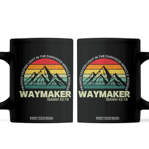 Christian Faith Coffee Mug Waymaker Promise Keeper Miracle Worker Retro Vintage TS02 Black Print Your Wear