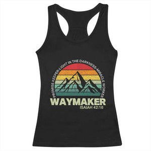 Christian Faith Racerback Tank Top Waymaker Promise Keeper Miracle Worker Retro Vintage TS02 Black Print Your Wear