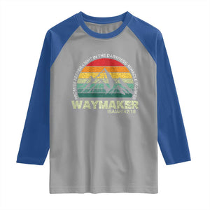 Christian Faith Raglan Shirt Waymaker Promise Keeper Miracle Worker Retro Vintage TS02 Sport Gray Royal Print Your Wear
