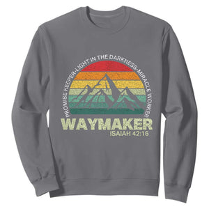 Christian Faith Sweatshirt Waymaker Promise Keeper Miracle Worker Retro Vintage TS02 Charcoal Print Your Wear