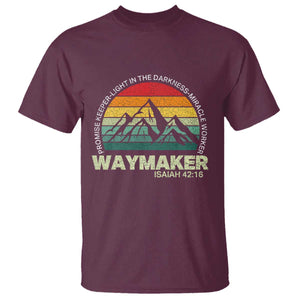 Christian Faith T Shirt Waymaker Promise Keeper Miracle Worker Retro Vintage TS02 Maroon Print Your Wear