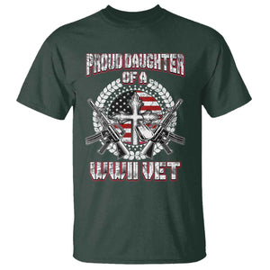 Proud Daughter Of A WWII Vet T Shirt World War 2 Veteran WW2 TS02 Dark Forest Green Print Your Wear