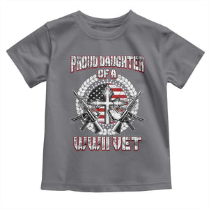 Proud Daughter Of A WWII Vet Toddler T Shirt World War 2 Veteran WW2 TS02 Charcoal Print Your Wear