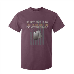 Veteran Suicide Awareness T Shirt For Kid Do Not Give In To The War Within Patriotic US Flag TS02 Maroon Print Your Wear