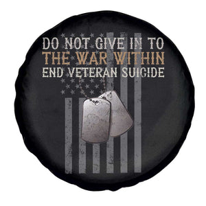 Veteran Suicide Awareness Spare Tire Cover Do Not Give In To The War Within Patriotic US Flag TS02 Print Your Wear
