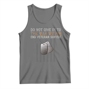 Veteran Suicide Awareness Tank Top Do Not Give In To The War Within Patriotic US Flag TS02 Black Heather Print Your Wear