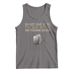 Veteran Suicide Awareness Tank Top Do Not Give In To The War Within Patriotic US Flag TS02 Deep Heather Print Your Wear