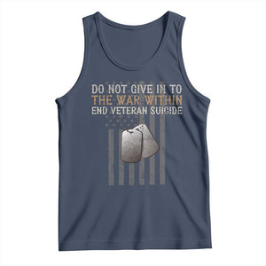 Veteran Suicide Awareness Tank Top Do Not Give In To The War Within Patriotic US Flag TS02 Navy Print Your Wear