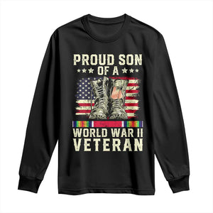 Proud Son Of World War 2 Veteran Long Sleeve Shirt WWII Vet Pride TS02 Black Print Your Wear
