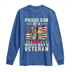 Proud Son Of World War 2 Veteran Long Sleeve Shirt WWII Vet Pride TS02 Royal Blue Print Your Wear
