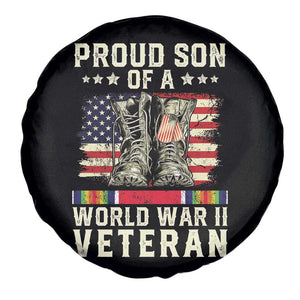 Proud Son Of World War 2 Veteran Spare Tire Cover WWII Vet Pride TS02 Print Your Wear