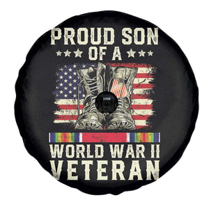Proud Son Of World War 2 Veteran Spare Tire Cover WWII Vet Pride TS02 Print Your Wear
