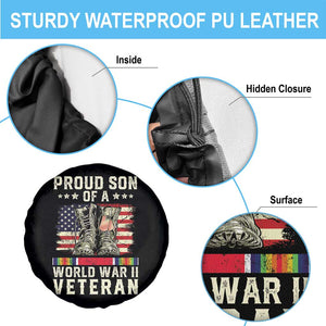 Proud Son Of World War 2 Veteran Spare Tire Cover WWII Vet Pride TS02 Print Your Wear