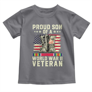 Proud Son Of World War 2 Veteran Toddler T Shirt WWII Vet Pride TS02 Charcoal Print Your Wear
