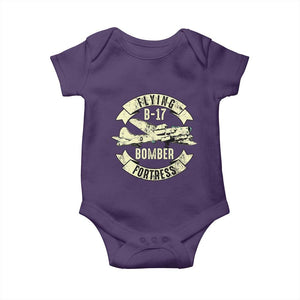 Vintage B-17 Bomber WW2 Aircraft Baby Onesie Plane Aviation Fighter Airplane Retro Grunge TS02 Purple Print Your Wear