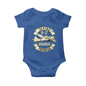 Vintage B-17 Bomber WW2 Aircraft Baby Onesie Plane Aviation Fighter Airplane Retro Grunge TS02 Royal Blue Print Your Wear