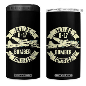 Vintage B-17 Bomber WW2 Aircraft 4 in 1 Can Cooler Tumbler Plane Aviation Fighter Airplane Retro Grunge TS02 One Size: 16 oz Black Print Your Wear