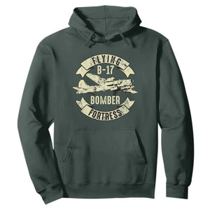 Vintage B-17 Bomber WW2 Aircraft Hoodie Plane Aviation Fighter Airplane Retro Grunge TS02 Dark Forest Green Print Your Wear