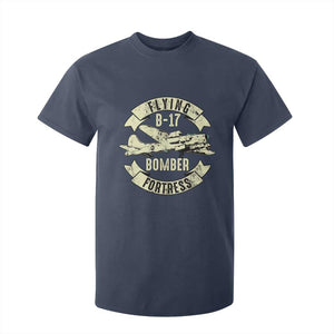 Vintage B-17 Bomber WW2 Aircraft T Shirt For Kid Plane Aviation Fighter Airplane Retro Grunge TS02 Navy Print Your Wear