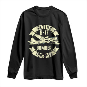 Vintage B-17 Bomber WW2 Aircraft Long Sleeve Shirt Plane Aviation Fighter Airplane Retro Grunge TS02 Black Print Your Wear