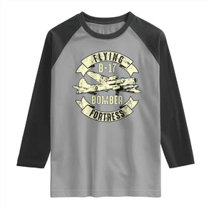 Vintage B-17 Bomber WW2 Aircraft Raglan Shirt Plane Aviation Fighter Airplane Retro Grunge TS02 Sport Gray Black Print Your Wear