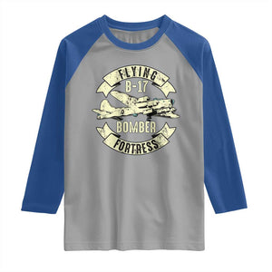 Vintage B-17 Bomber WW2 Aircraft Raglan Shirt Plane Aviation Fighter Airplane Retro Grunge TS02 Sport Gray Royal Print Your Wear