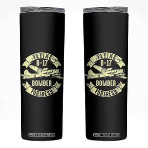 Vintage B-17 Bomber WW2 Aircraft Skinny Tumbler Plane Aviation Fighter Airplane Retro Grunge TS02 Black Print Your Wear