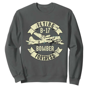 Vintage B-17 Bomber WW2 Aircraft Sweatshirt Plane Aviation Fighter Airplane Retro Grunge TS02 Dark Heather Print Your Wear