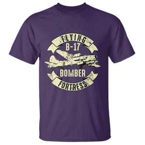 Vintage B-17 Bomber WW2 Aircraft T Shirt Plane Aviation Fighter Airplane Retro Grunge TS02 Purple Print Your Wear