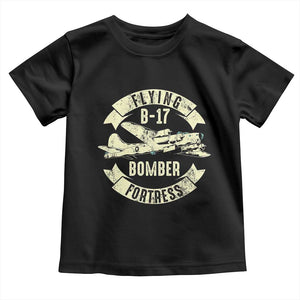 Vintage B-17 Bomber WW2 Aircraft Toddler T Shirt Plane Aviation Fighter Airplane Retro Grunge TS02 Black Print Your Wear