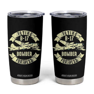 Vintage B-17 Bomber WW2 Aircraft Tumbler Cup Plane Aviation Fighter Airplane Retro Grunge TS02 Black Print Your Wear