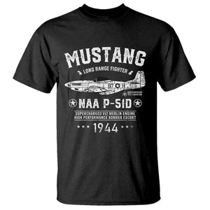 P-51 Mustang T Shirt North American Aviation WW2 P51 Fighter Plane TS02 Black Print Your Wear