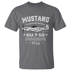 P-51 Mustang T Shirt North American Aviation WW2 P51 Fighter Plane TS02 Charcoal Print Your Wear