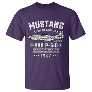 P-51 Mustang T Shirt North American Aviation WW2 P51 Fighter Plane TS02 Purple Print Your Wear