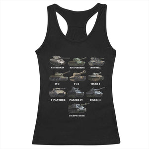 WW2 Tanks Racerback Tank Top M4 Sherman Panzer IV Tiger II T-34 History Buff TS02 Black Print Your Wear
