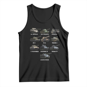 WW2 Tanks Tank Top M4 Sherman Panzer IV Tiger II T-34 History Buff TS02 Black Print Your Wear