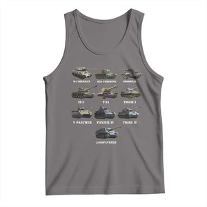 WW2 Tanks Tank Top M4 Sherman Panzer IV Tiger II T-34 History Buff TS02 Deep Heather Print Your Wear