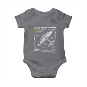 B-17 Flying Fortress Baby Onesie WW2 B-17G Bomber Vintage Aviation TS02 Charcoal Print Your Wear