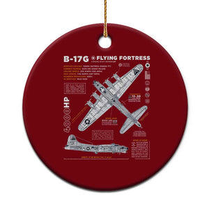 B-17 Flying Fortress Ceramic Ornament WW2 B-17G Bomber Vintage Aviation TS02 1pc Red Print Your Wear