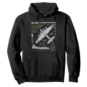 B-17 Flying Fortress Hoodie WW2 B-17G Bomber Vintage Aviation TS02 Black Print Your Wear