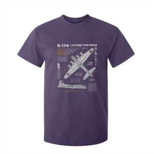B-17 Flying Fortress T Shirt For Kid WW2 B-17G Bomber Vintage Aviation TS02 Purple Print Your Wear